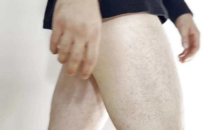 Apomit: Teen boy teases with white string perfect ass