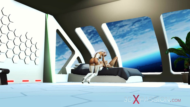 3dxpassion-transgender: ホット3D SF Android dickgirlは宇宙ステーションでセクシーな女の子をファック