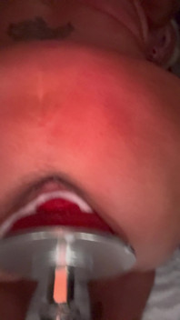 Whore’s Cum Fill Loose Cunt Machine Fucked by Alien Dildo
