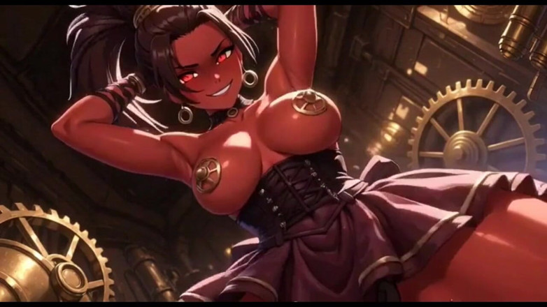 Hot girl dancing: Des femmes démoniaques mignonnes rebondissent leurs seins, animation