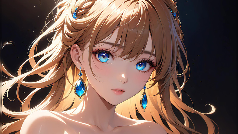 AI Girls: Розписані роздуми - художня оголена жінка з очима, повними кольору