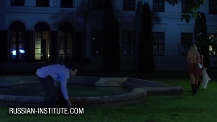 Russian Institute: Secret outdoor trio with 2 gorgeous teens