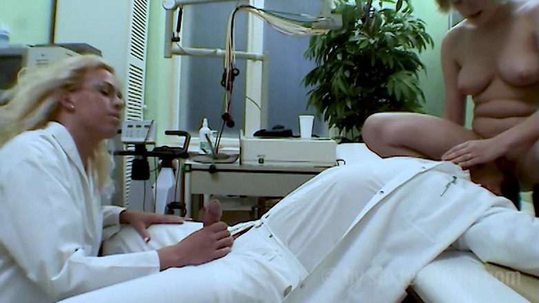 Sextermedia by Pete: Doctor and nurse with blonde patient slut in hospital threesome