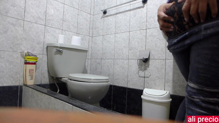Ali Precio: Ass fucked in the bathroom, intense cumshot