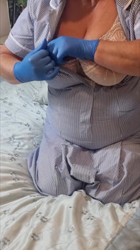 Naughty Nurse Julie Cunningham - Bra Reveal & Teasing Huge Tits