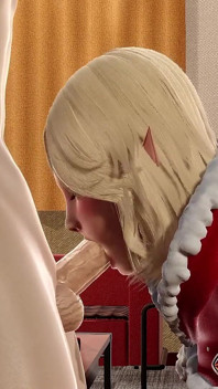 Vánoční elf dělá hottes kouření pro velkého čůráka na posteli 3D animace porno