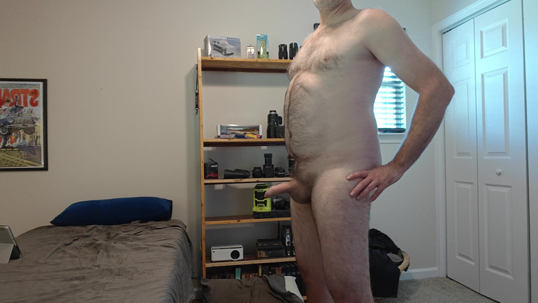 Jon Screcrow: Naked Uncut Cock Masturbation Session