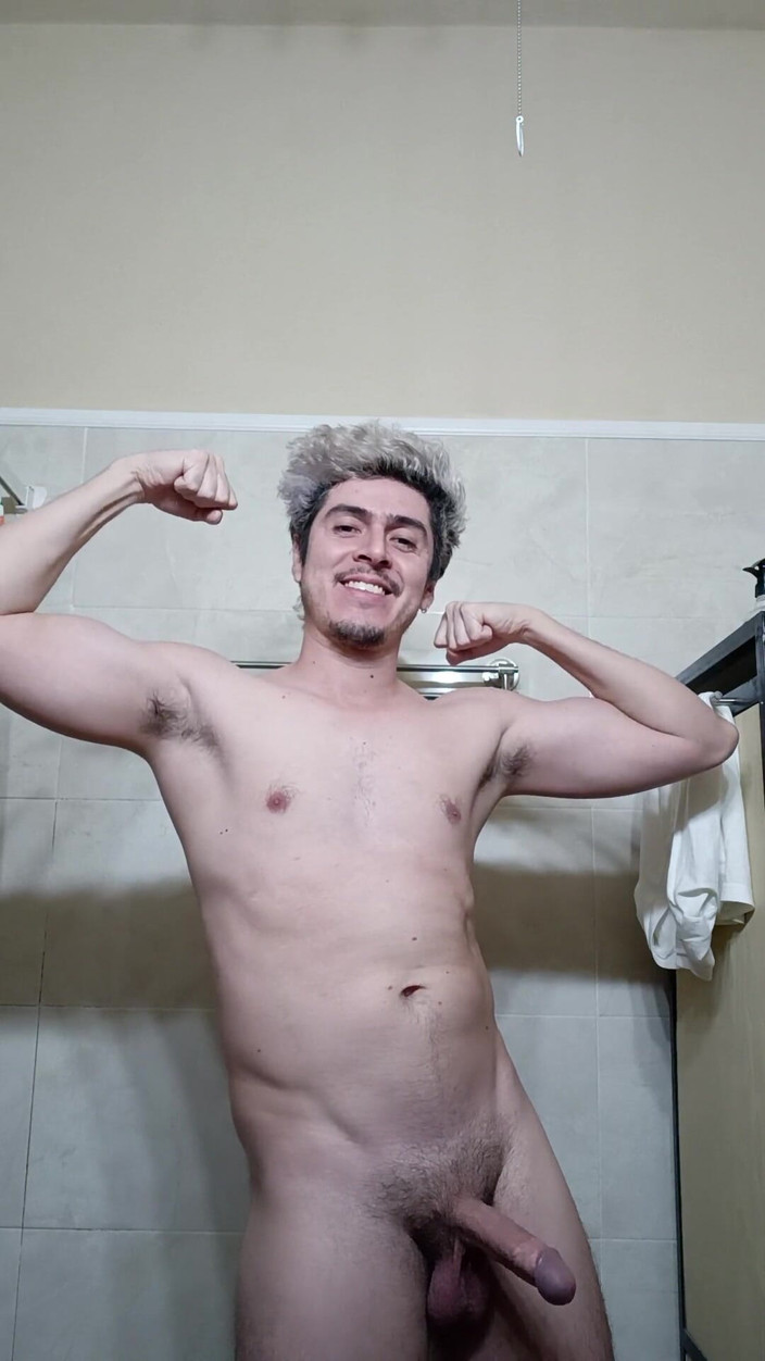Tabasco Jake: Handsome Flexing Muscles in the Bathroom, Big Cock