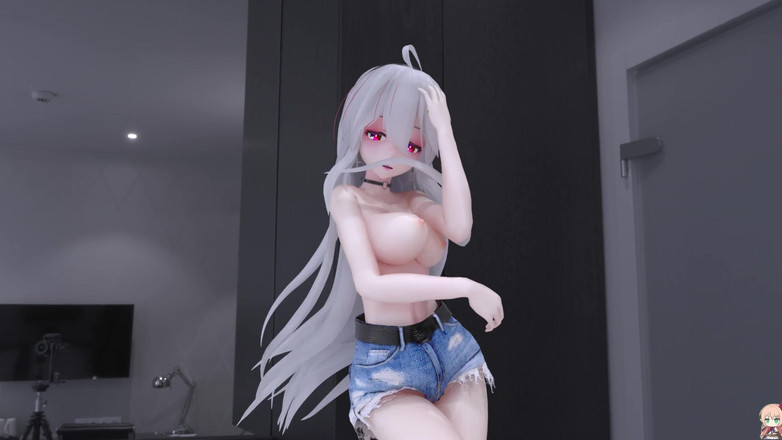 MikuMotion: No.9 Cropped Shorts; Busty; Sexy Tattoos