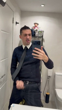 Stepdaddy Showing off Big Cock and Pissing