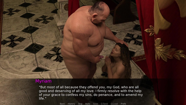 Porngame201: Projek Myriam #2 - Isteri panas mencuci dosa di gereja dengan sperma...