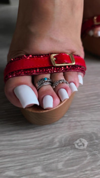 Red Heels and White Nails