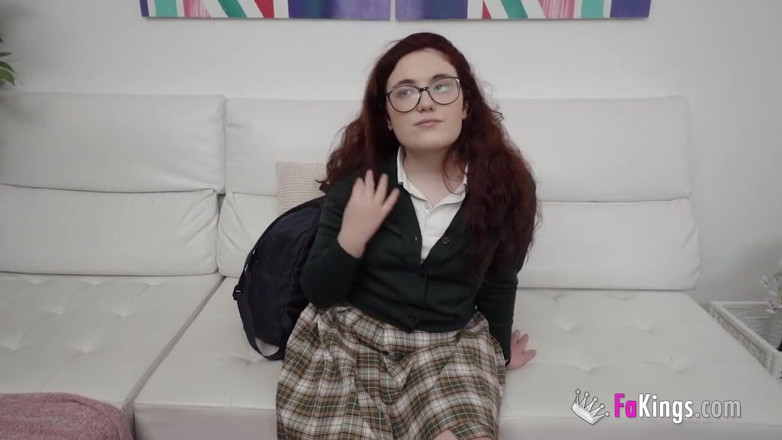 FAKings: Just 18. Redhead teenage babe makes her porn debut at FAKings!