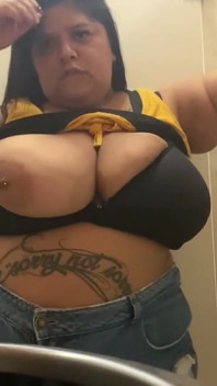 A Stop at a Roadside Restroom: a Full-figured Woman Showing