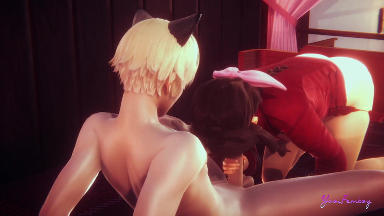 Yaoitube: Final fantasy yaoi - aerith femboy menelan kayak pro!