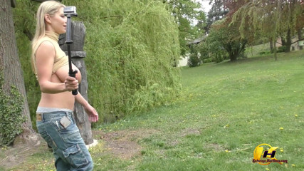 Katerina Hartlova: Walk in park and milking breast