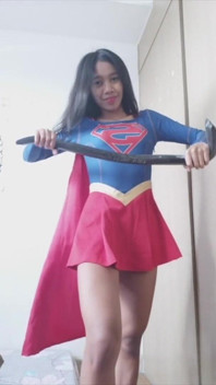 Cosplay Super Girl Riding Dildo