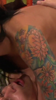 She puts his cock between her tits to make it hard