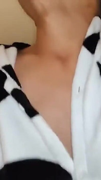 In a cow pijama sucking and riding my big uncut cock until he earns my hot milk