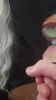 Big-titted Slut Enjoys Sucking Three Cocks That Fill Her Mouth with Lots of Hot Cum.