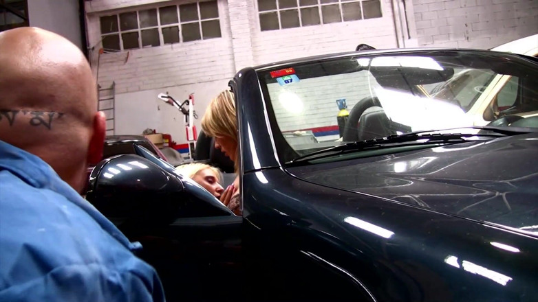 Hot Pornstars: Two anal whores enjoying hardcore threesome in the garage