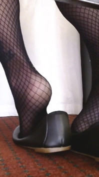 Zwarte ballerina's nylons visnet