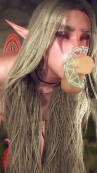 精灵在森林里的魔术鸡巴群交陷阱中摔倒了 |3D Porn