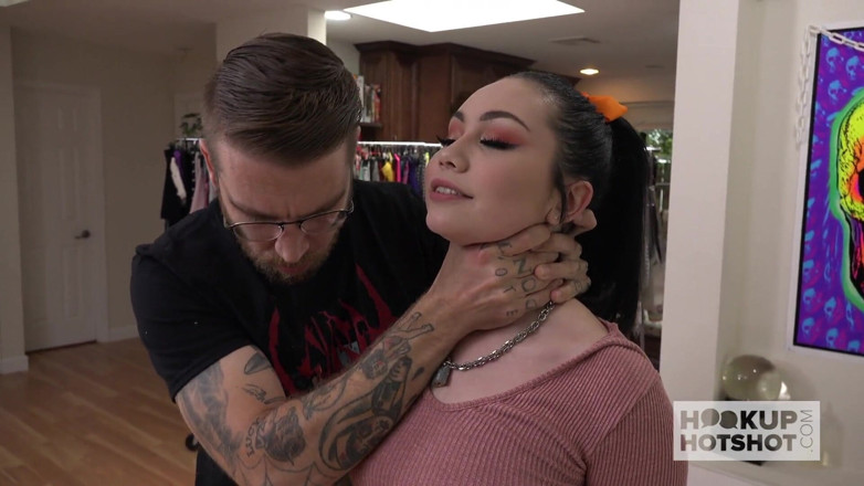 Hookup Hotshot: Exotic teen gets facefucked and pussy smashed