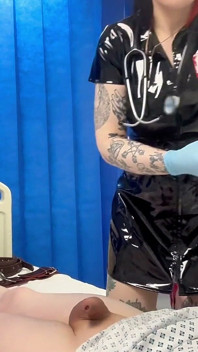 Nurse Ruby's Monthly Milking: Chastity Patient Drained, & Locked in Inverted Cage