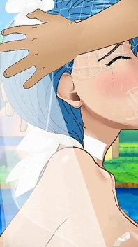Bulma, schlampiger gesichtsfick im hochzeitskleid