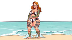AI Porn: Ai Tattoo Art Vnadné Bikiny Ženy