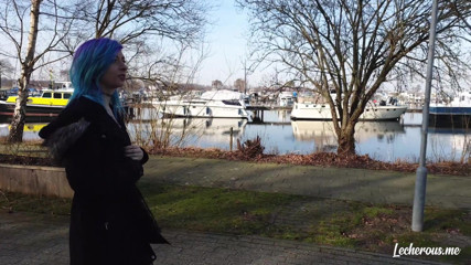 Lecherous: Alisha flashing and getting naked at the marina