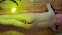 Kitty_Cross: Чудова транс-дівчина ходить в рожевій шовковій сукні