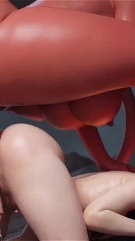 Beautiful Trans Girl Anal Gaped by the Huge Dick of a Red Futa Devil - Asmr