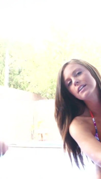 Brunette Teenie Models Have Lesbo Sex in Pool