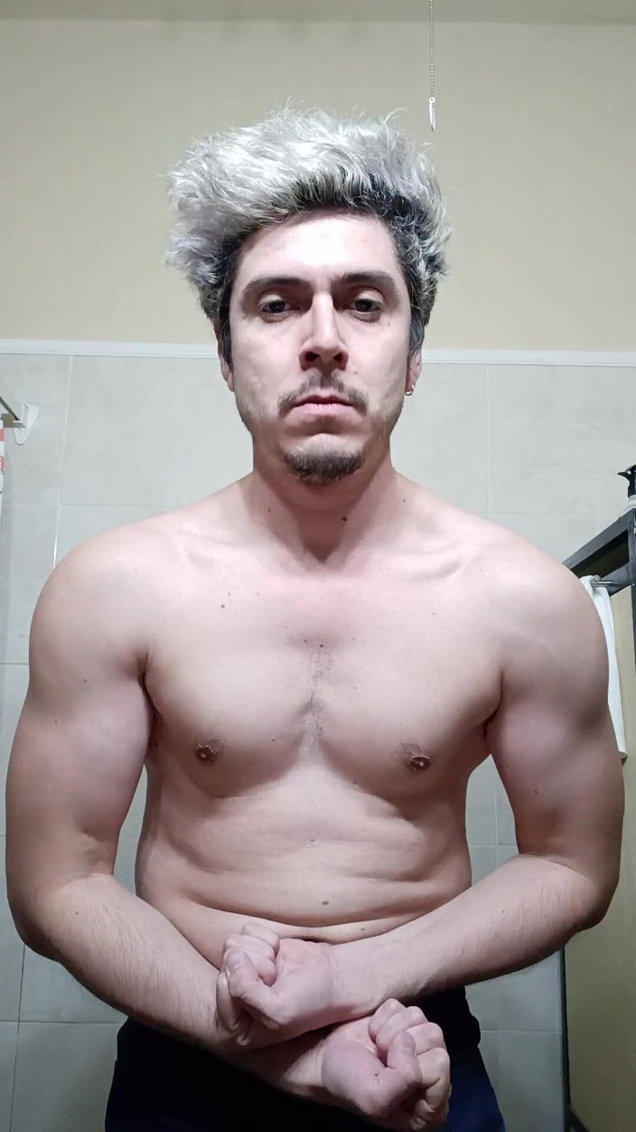 Tabasco Jake: Handsome Flexing Muscles in the Bathroom, Big Cock