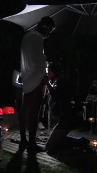 Amateur cam fucked bareback at night for Halloween