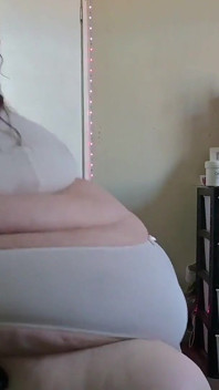 SSBBW Fat Belly Thong Try on Side View