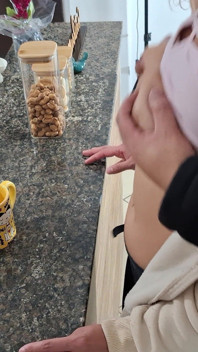 A Stepdaughter Is Surprised While Having Breakfast.