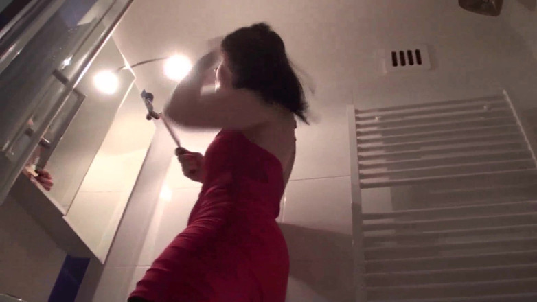 Femdom Austria: Pointed heels crushing human doormat in the bathroom