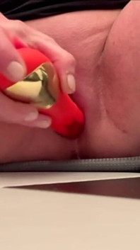 New Toy with Strong Finger Make Me Huge Squirting and Two Orgasm with My Small Pierced Pussy