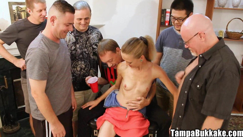 Tampa Bukkake: Thin Michelle Honeywell Nasty Gangbang Facial Sore Pussy Fuck Bukkake...