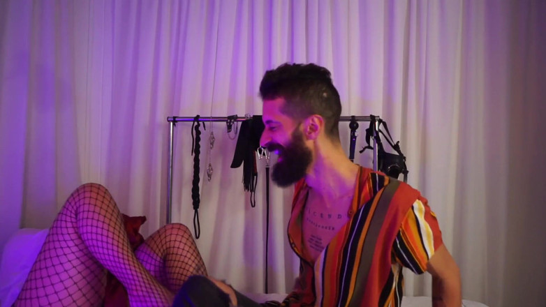 Cipriani: Natalia shows us her feet in fishnets. Cipriani comes over...