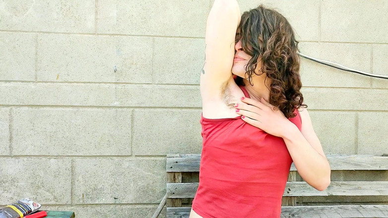 Sara B: Hairy armpit fetish