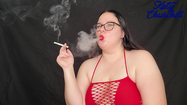Katy Churchill: Bbw zware roken aanmoediging tijdens keten roken