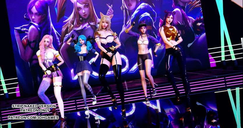 3D-Hentai Games: Gfriend - Glass bead Ahri, Akali, Seraphine, Kaisa, Gwen sexy Kpop...