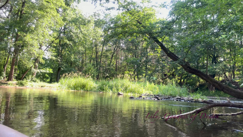 Lily, Goddess of Desire: Cute Teen in Costume Playing in the River Like in...