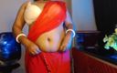 Hot desi girl: Горячая сексуальная соло-девушка показывает сексуальное настроение сиськами в Саари и лифчике
