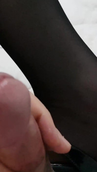 Dani in Black Pantyhose with Big Cum