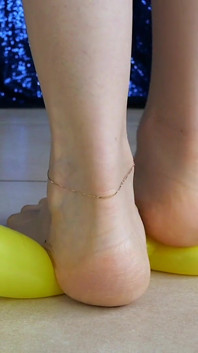 Smushed Harshly by My Classy Bare Feet in Red Toenail Polish Ita
